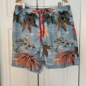 Tommy Bahama Blue and Orange Tropical Swim Shorts
